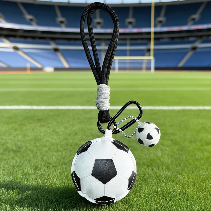 Sports Ball Shaped Pu Keychain With Durable Lanyard Cute Pendant For Sports Fans Bag Decoration Gift