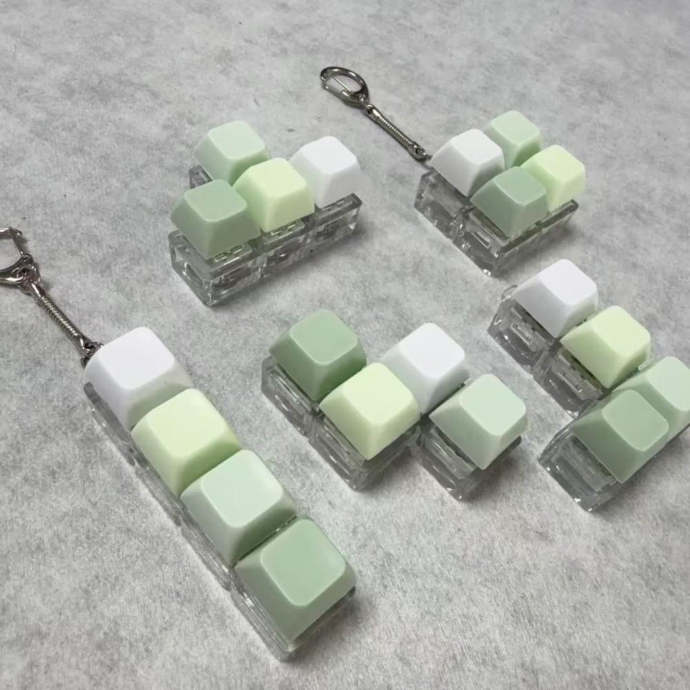 New 2/3/6/9 Keys Finger Keyboard Key Button Stress Relief Fidget Keychain Keycap Gadget Decompression Toy Adult