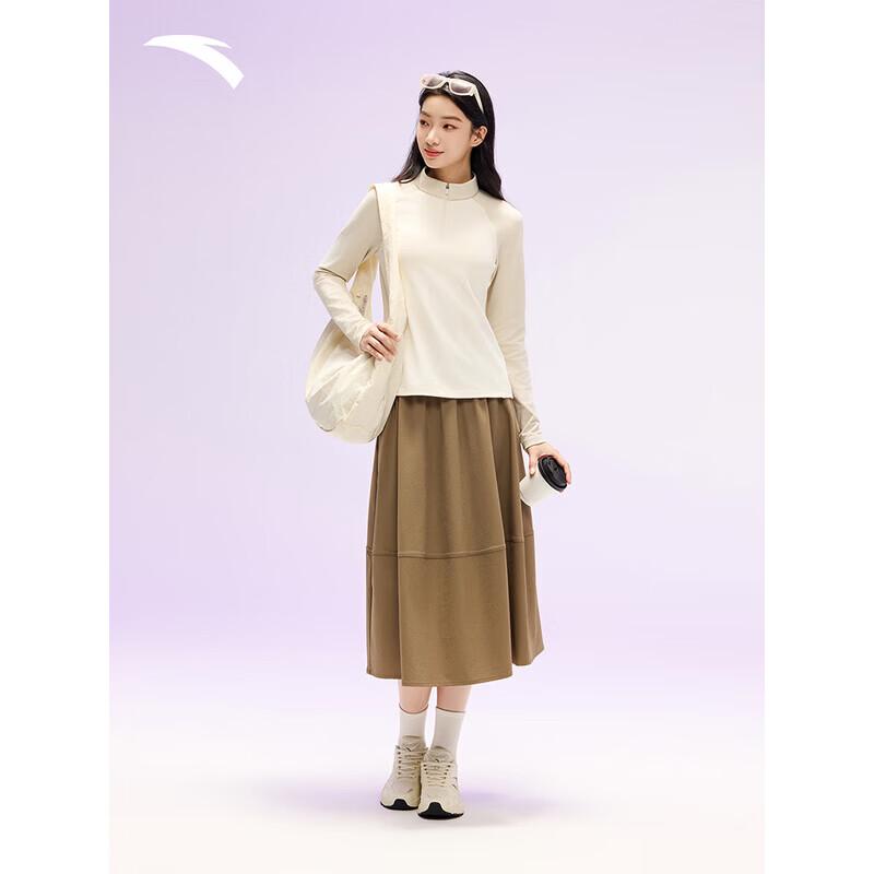 ANTA Women's Brushed Half-Zip Slim-Fit Long Sleeve Sport T-Shirt