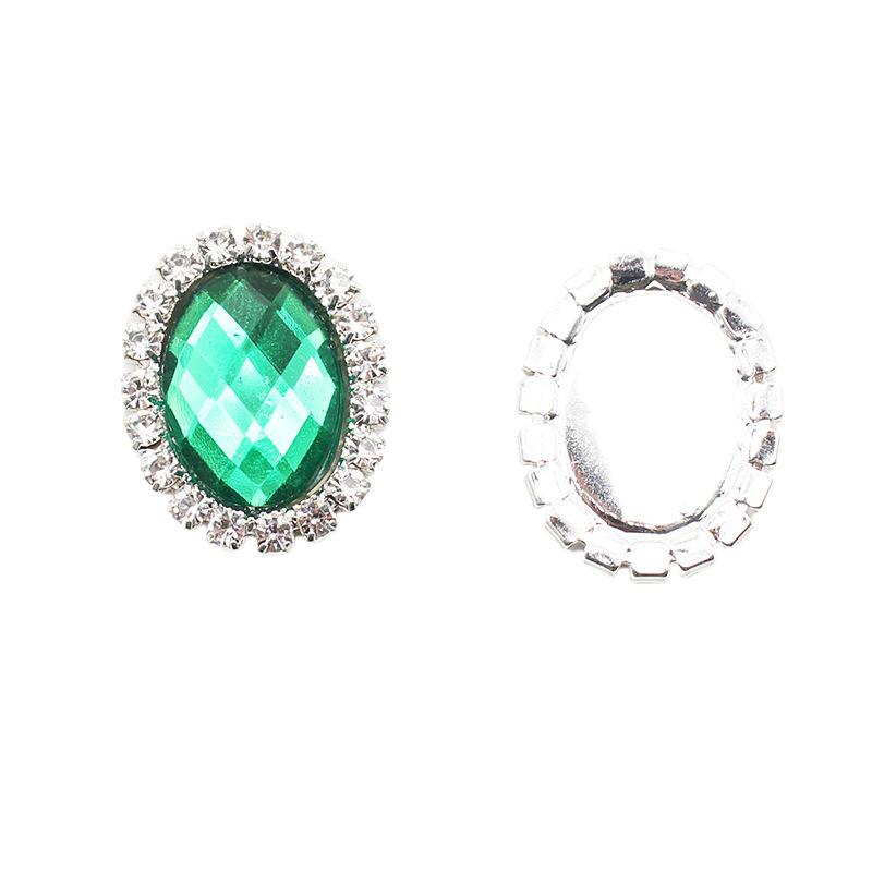 20x24mm Oval Acrylic Rhinestone Flatback Buttons for Handmade Jewelry and DIY Clothing Accessories