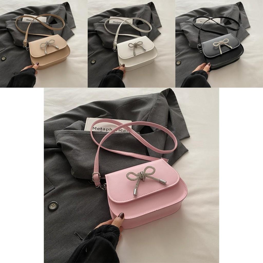 Chic French-inspired Pu Leather Crossbody Bag For Women Stylish Summer 2024 Shoulder Bag With Bowknot