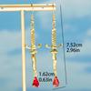 Boucles d'oreilles Dague Créatives Mode Boucles d'oreilles Pendentifs Rouge Sang Accessoires d'Horreur Bijoux pour Filles Halloween Accessoires Cadeau