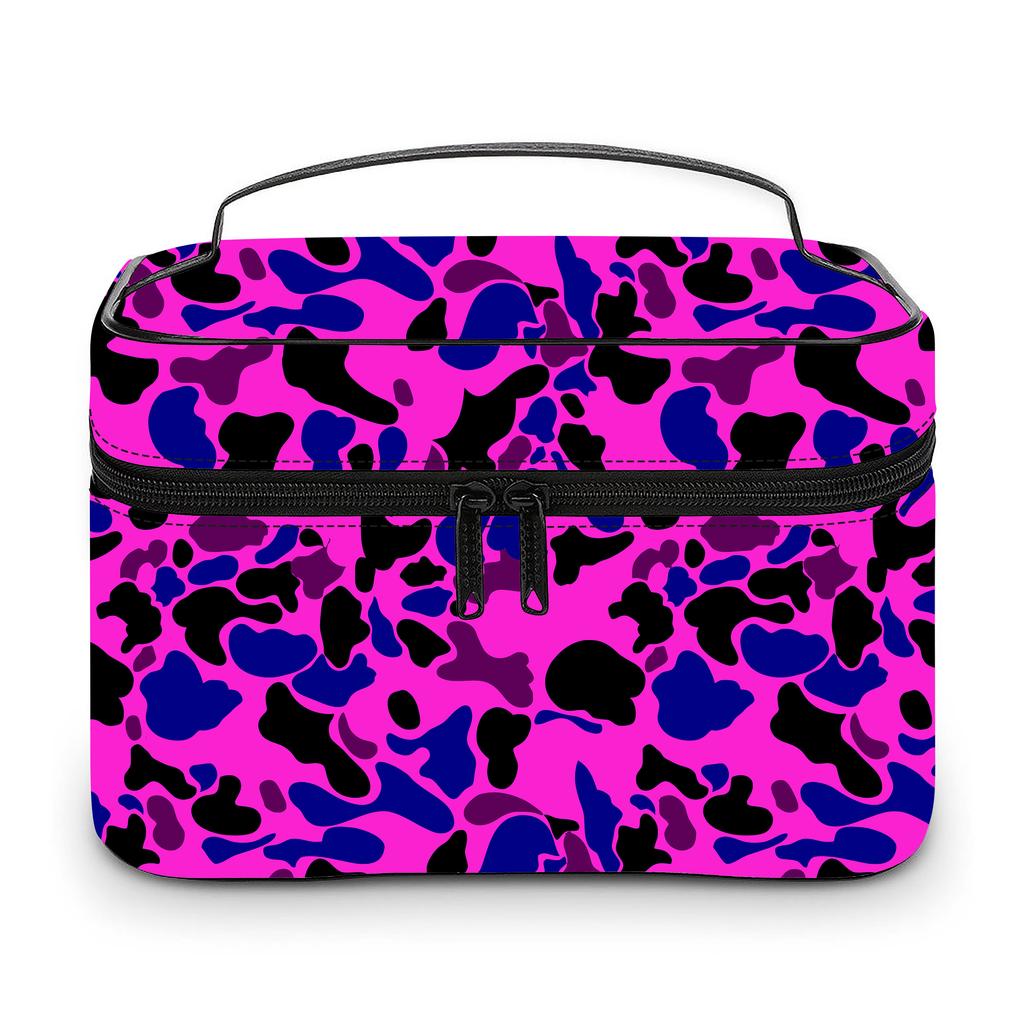 New Lady Custom Jungle Camo Cosmetic Bag Portable Cloud Camo Travel Makeup Case Large Capacity Toiletry Organizer for Women