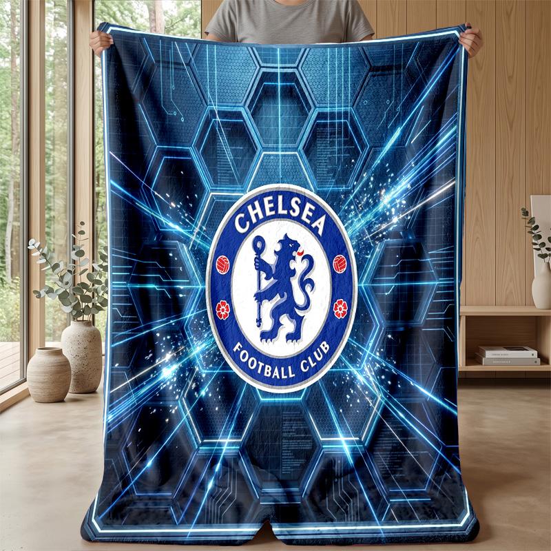 Chelsea FC Theme blanket Soft Flannel Blanket Plush Throw Blanket Cozy Sofa Bed Blanket for Home Decor