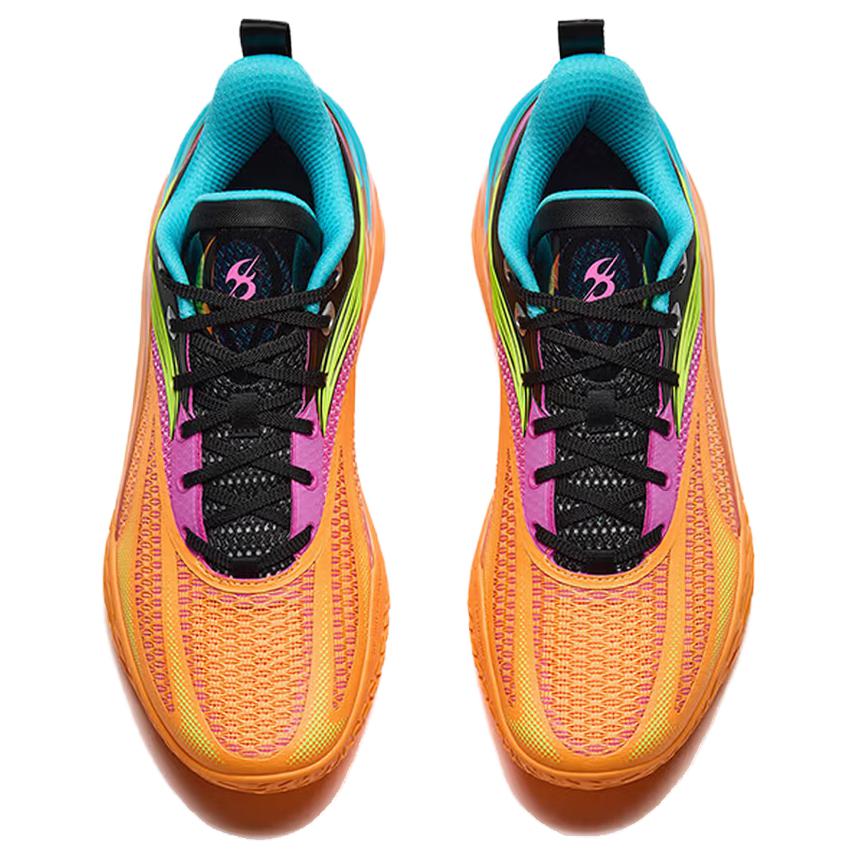 ANTA Shock Wave 8 Basketball Shoes Men's Low-top Orange Black Pink Gre