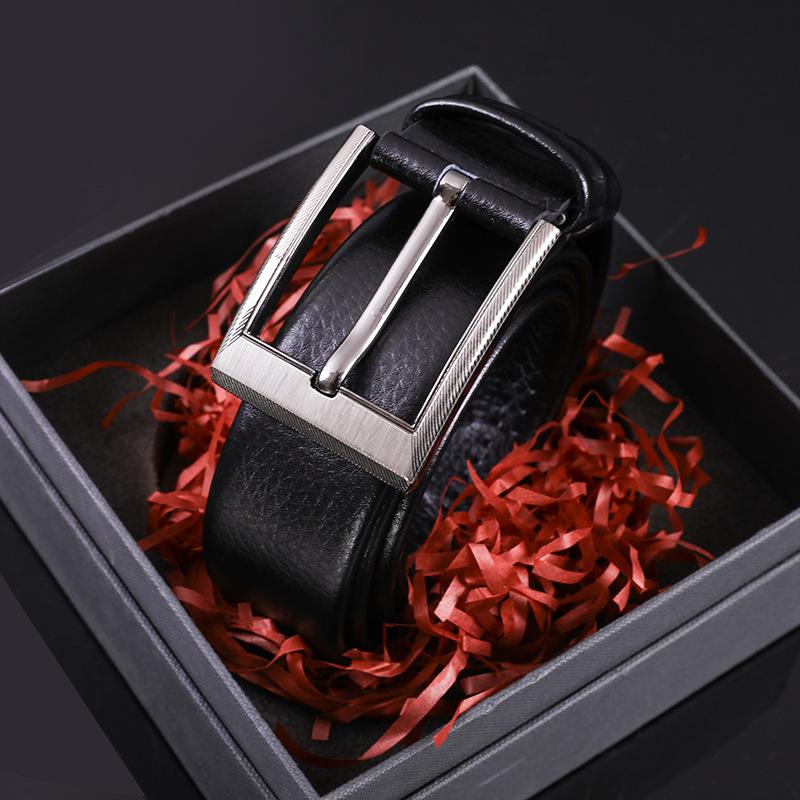 4.0 Alloy Buckle Business Style Pin Buckle Belt Thickened PU Pin Buckle Belt