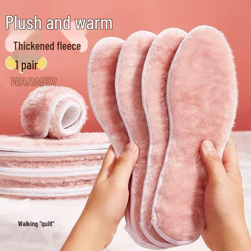 HANDUNYOU Winter Warm Faux Rabbit Fur Insoles