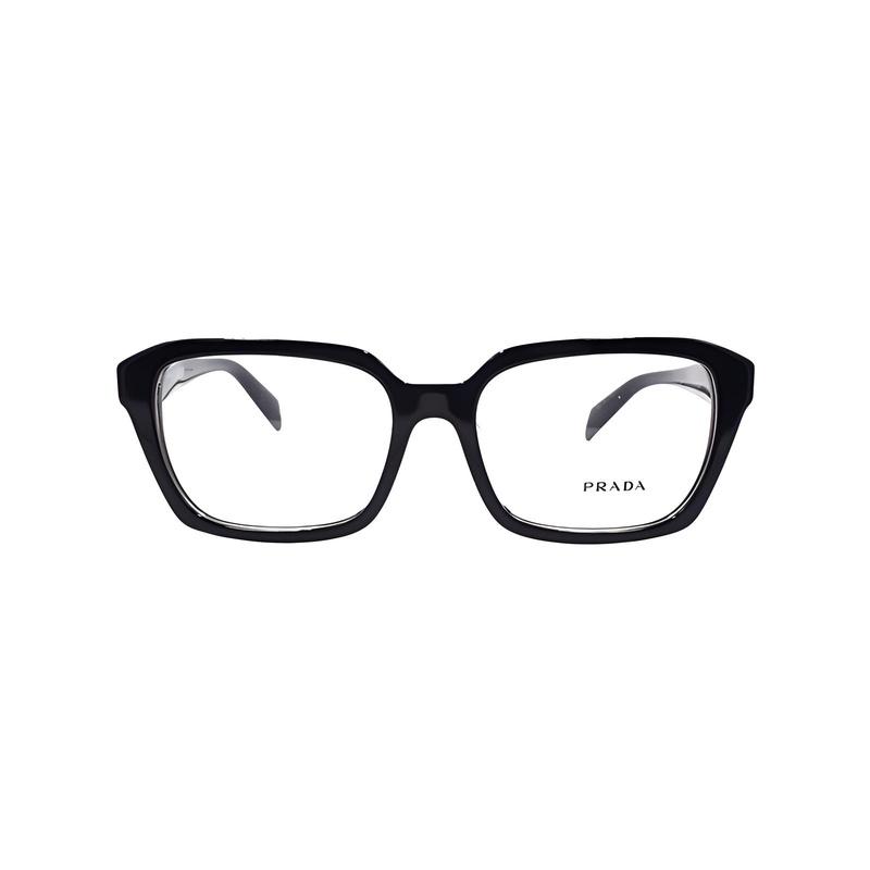 Prada [Available Prescriptions] F Black Rectangular Optical Frame Women's Style Black 55 In Original Box and Bag