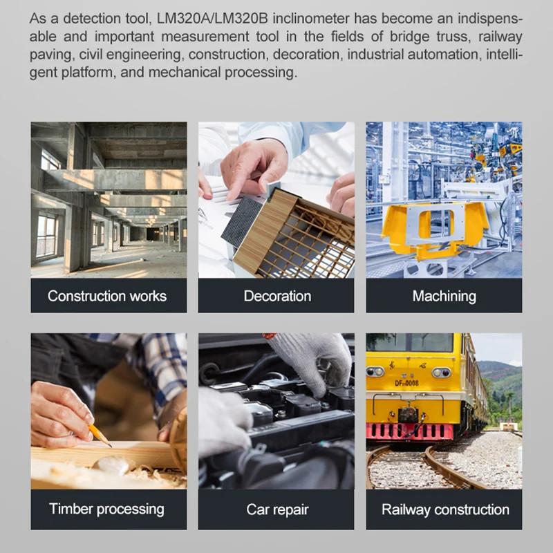 LM320 Series Electronic Angle Meter Portable Digital Protractor Multifunctional Magnetic Inclinometer Angle Tester