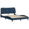 VidaXL Bed Frames with LED Lights, Double Bed with Headboard Cushion, Adult Bed, Bedroom Furniture, Modern, Blue 3213710