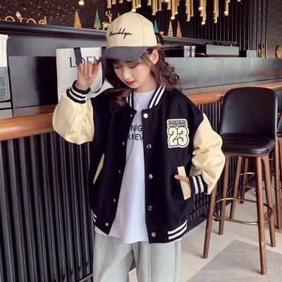 Girls' Jackets, Spring and Autumn Children's Western-style Tops, Big Children's Baseball Uniforms