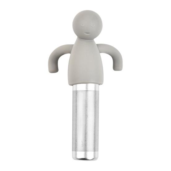 

Human-Shaped Silicone Tea Infuser with Stainless Steel Mesh Cute Loose Leaf Tea Strainer for Cup Teapot Heat-Resistant Creative Gift for Tea Lovers серый