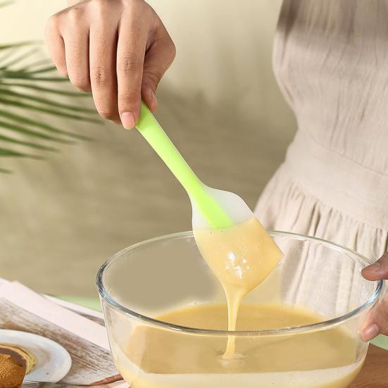 Silicone Spatula Heat-Resistant Glass Pot Scraper for Baking Cooking Non-Stick Dishwasher Safe Essential Kitchen Tool for Mixing Spreading