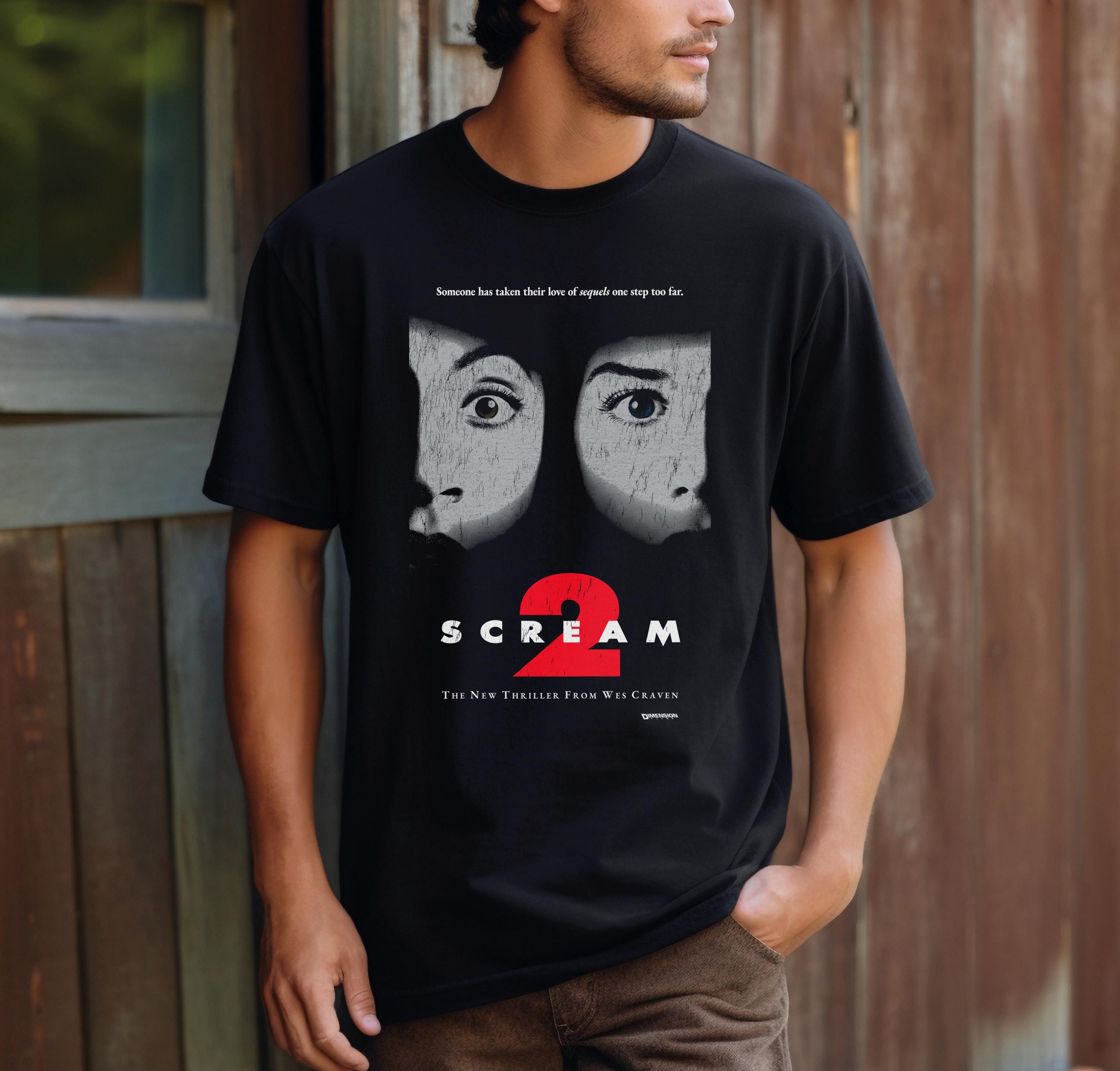 Retro Scream 2 Movie Tshirt  90s Retro Horror Tshirt Summer New Mens Casual Unisex S