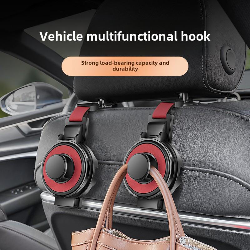 Car Multifunctional Hook Storage Rack with Cup Holder, Phone Holder, and Rear Storage - Organize Your Car Essentials with Ease.