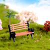 1 Paar Parkbank-Figuren Handwerk Feengarten-Dekor Puppenhaus Park Mikro-Landschaften Hocker Miniatur-Bank-Figuren