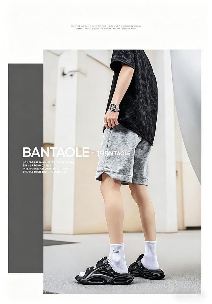 Men's Durable Waterproof Sandals - Two-Way Wear, Non-Slip, Thick-Soled Summer Slippers for Outdoor and Driving.