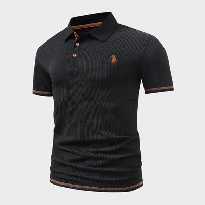 Herren Casual Waffelpikee-Shirt mit kurzem Ärmel und Ritter-Print