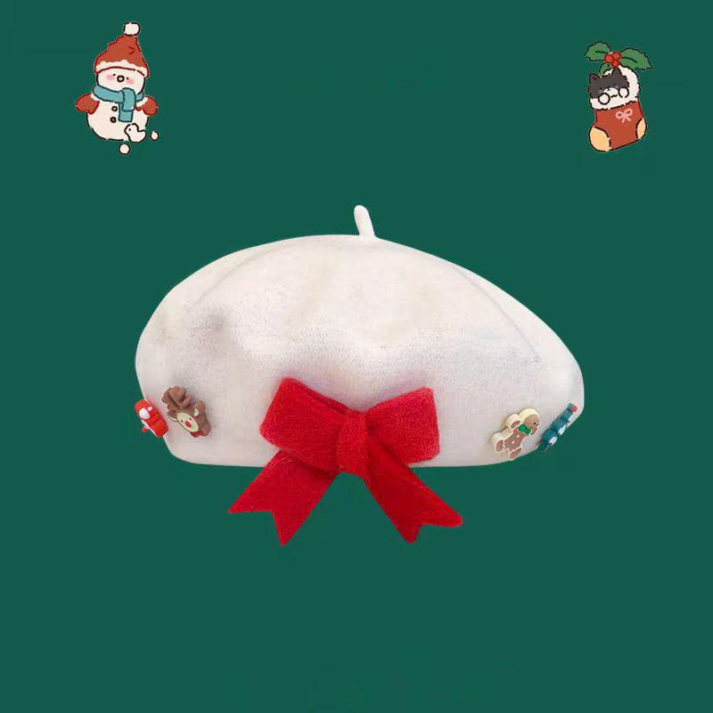 

Зимний берет для родителей и детей 2025: Стильная, теплая шерстяная шляпа художника для мужчин и детей Child 48-52cm