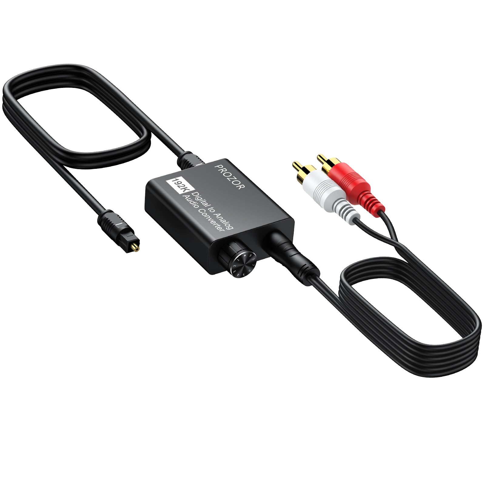 

PROZOR 192 кГц цифро-аналоговый аудио преобразователь Оптический цифровой в RCA аудио преобразователь Регулируемая громкость Оснащен чипом аудиоусилителя Toslink в
