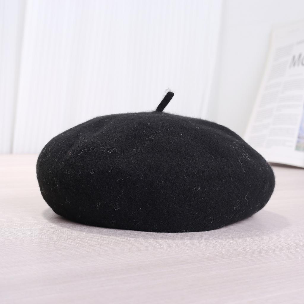 Wool Beret Painter Hat Women Autumn and Winter Versatile British Style Retro Hat Winter Versatile Hat