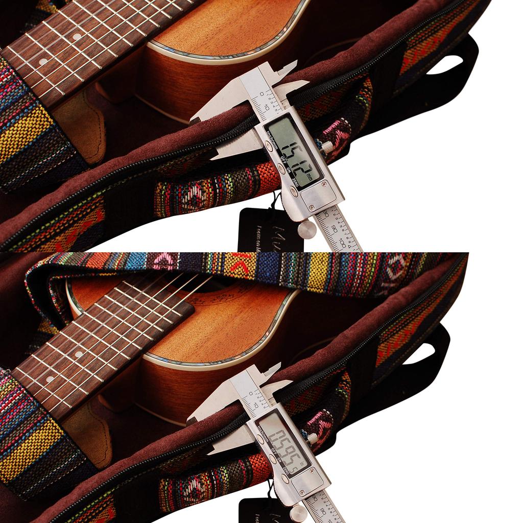 MUSIC FIRST Original Design 15mm Thick Country Style Baritone Ukulele Bag, Ukulele Case (30-31 inches)