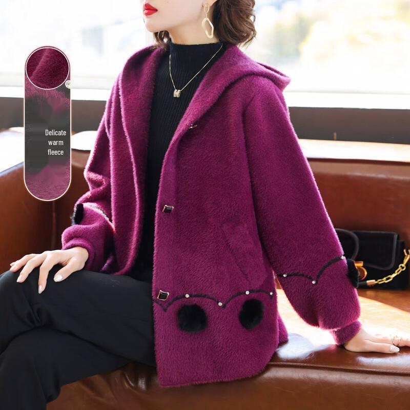 

Женское зимнее пальто Baolianduo с капюшоном из искусственного норкового бархата 3XL