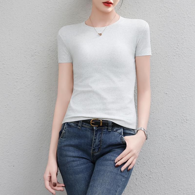 2026 Spring/Summer Women's Round Neck Short Sleeve Slimming Breathable T-shirt