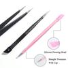 Double Sided Nail Tweezers Silicone Pressing Head Nail Tweezers Sticker Picker Nails Tools Manicure Nail Art Tools Accessories