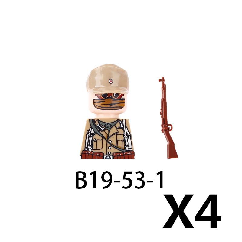 Military Soldier Building Block Figure British US Snow Camouflage Troop MP40 M1A1 Motorcycle Accessories Toys Gift Brick Z02