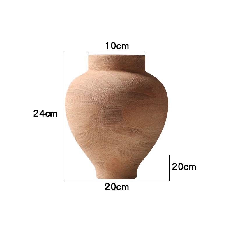 Simple Retro Wabi-Sabi Ceramic Flower Vase - Small Pottery Jar for Arrangements In Model Rooms, Homestays, or Hotels