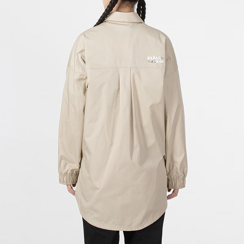 Puma Solid Color Sports Cardigan With Lapel Casual Woven Jacket Women Jacket Off-White 536881-64