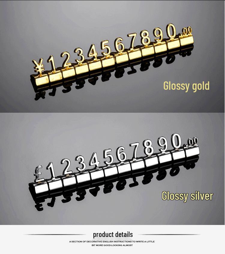 Gold Perfume Metal Currency Price Tags for Jewelry Accessories 3D Ornaments