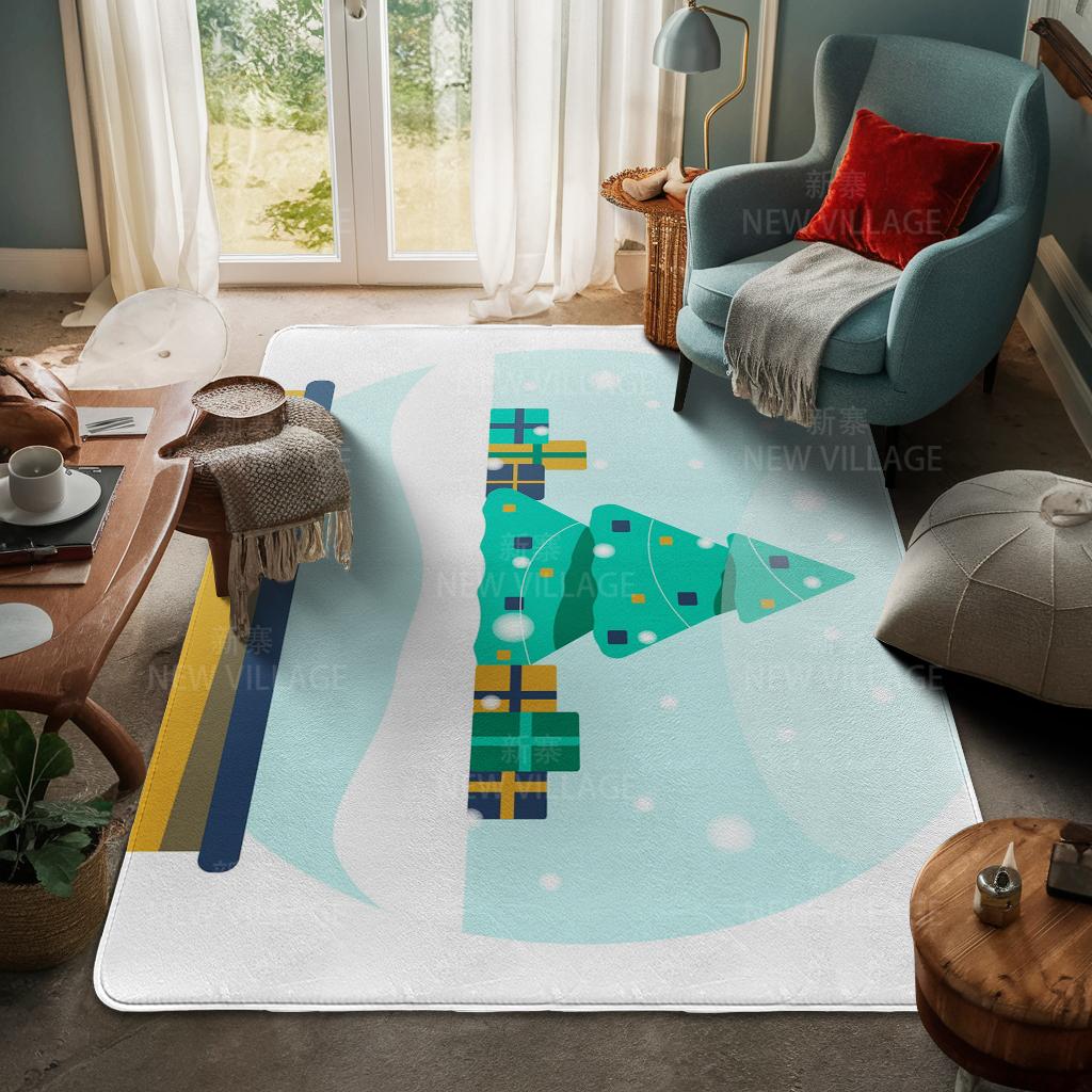 House Entrance Carpet Home Door Mat Living Room Bath Foot Bathroom Non-slip Water Absorption Rugs Bath Merry Christmas Winter