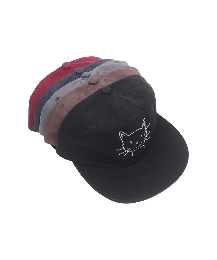 Eolaiteuaenggeul Cat Face Washed Cap (Red)