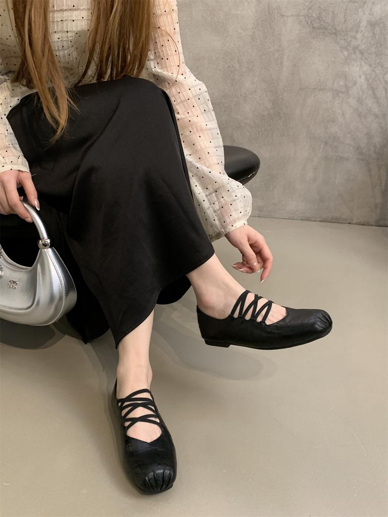 Woman Simple Shoes Square Toe Mary Jane Spring Vintage Shoes Ladies Daily Retro Flats Autumn Footwear Slip On Women Loafers