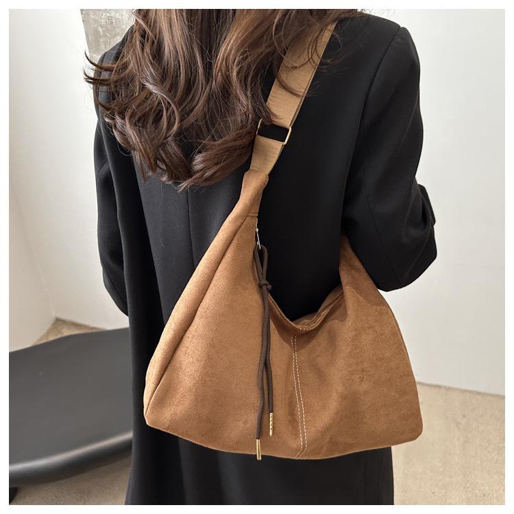 New Vintage Faux Leather Shoulder Bag for Women Retro Underarm Hobo Purse Large Capacity Tote Handbag