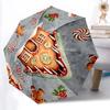 1pc Gingerbread House Automatic Folding Umbrella, 8-Rib Iron Frame, Casual Outdoor Accessory for Birthday Festival Gifts Yy251128149