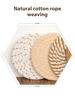 4/8Pcs INS Style Cotton Rope Braided Coasters Thickened Heat Insulating Mats Absorbent Woven Braided Placemats for Coffee Tea