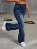 Trendy High Waist Elastic Flare Jeans for Teenage Girls - New European & American Style