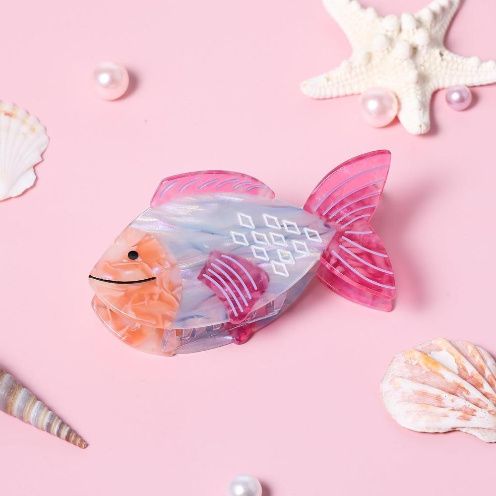 Non Slip Ocean Animal Hairpin Strong Holder Big Acrylic Clip Fun Fish Hair Claw Clip Hair Decor