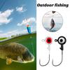 20Pcs 2.5CM/2.5G Colorful Eyes Fishhook Heavy Duty Metal Barbed Round Head Fishing Hook Freshwater Saltwater Bass Fishing Accessories