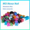 10Pcs M3 X 10 X 10 X 6mm/10mm Cube Connector Aluminium Alloy Anodized Fixing Bracket 6 Way Square Spacer Standoff Tee