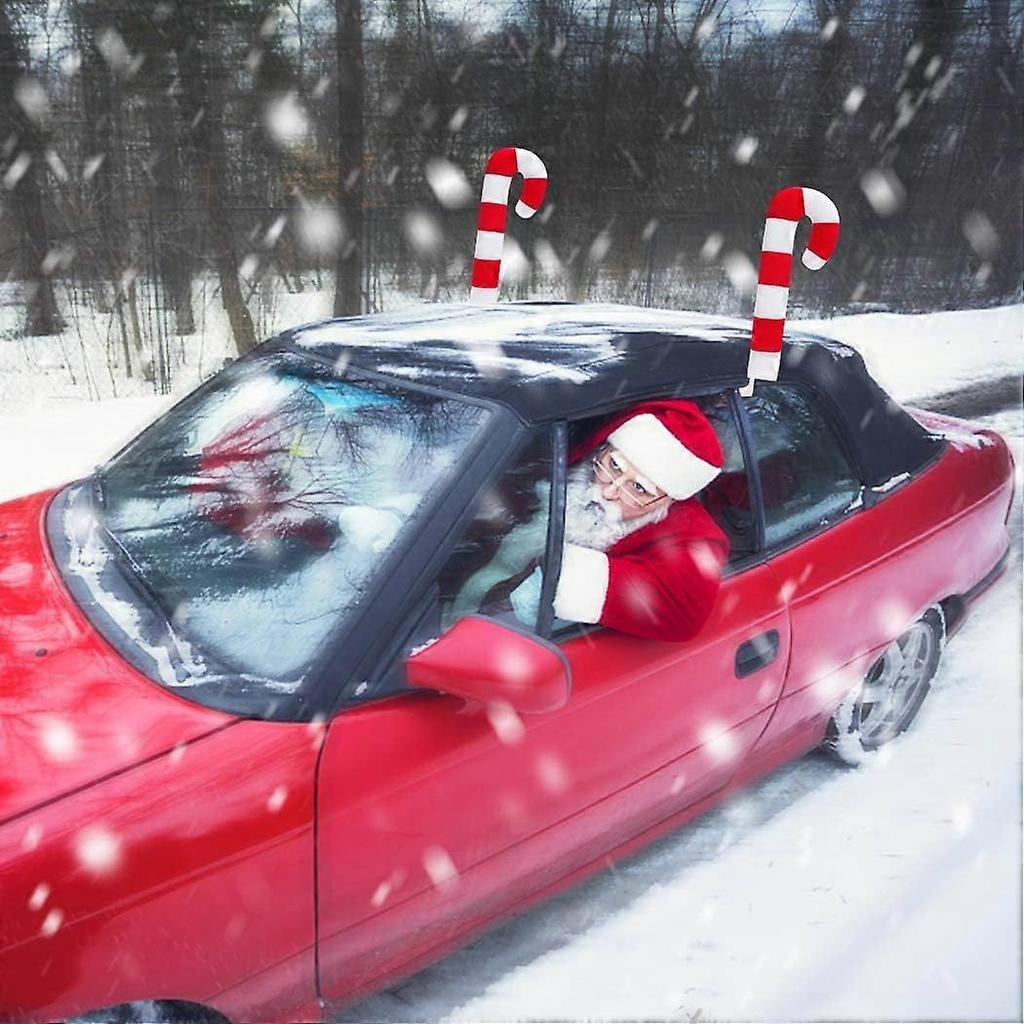 Car Decoration Candy Cane Antler Nose Auto Decor Car Supplies for Christmas
