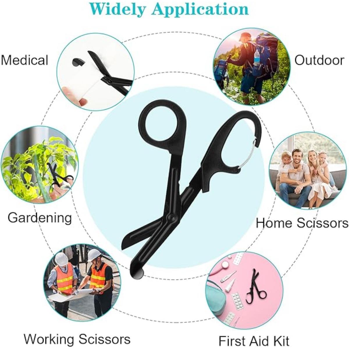 

2 Pcs Trauma Shears Emergency Response Shears Stainless Steel Medical Scissors Bandage Scissors with Carabiner Surgical Scissors for EMT Nurse Doctor чорний