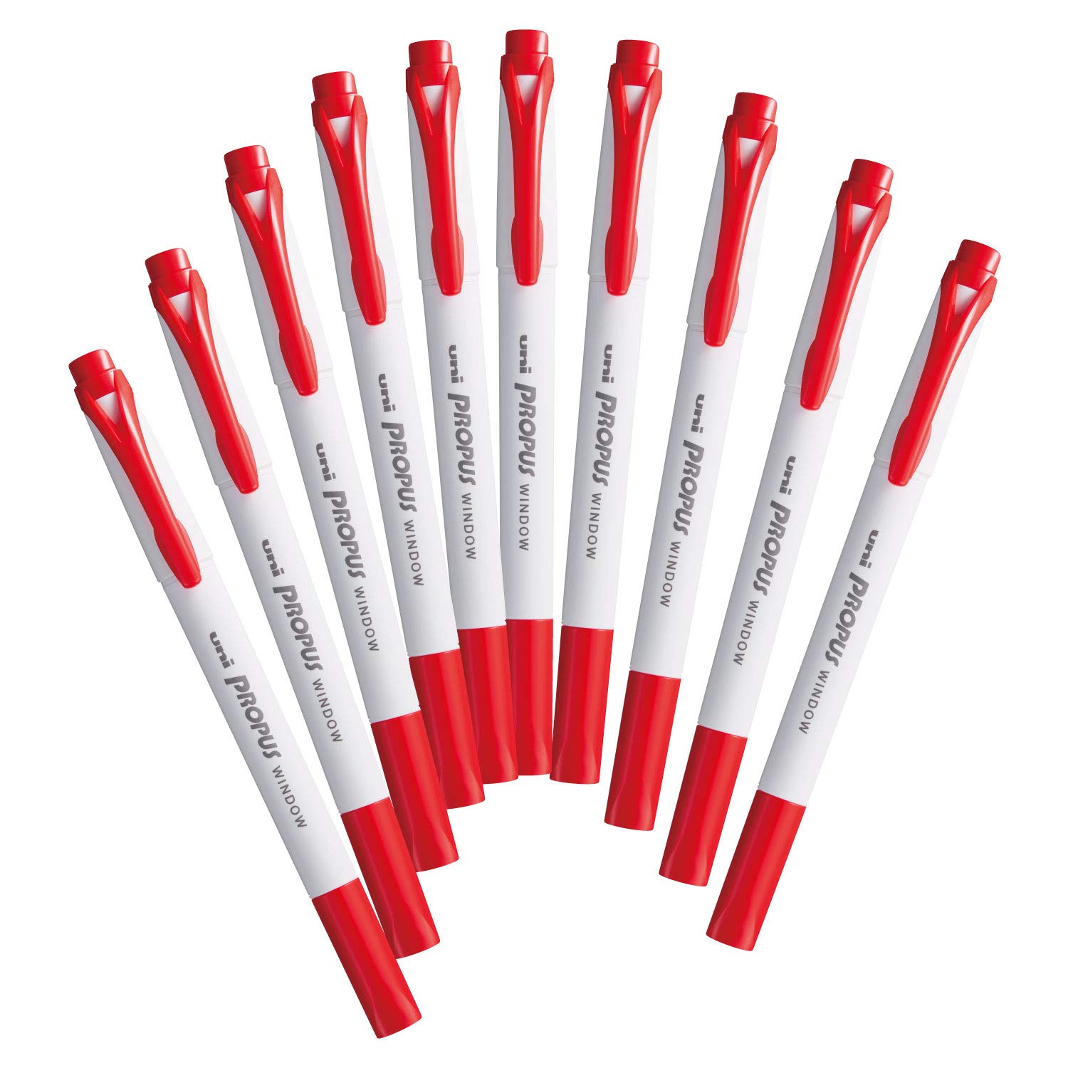 Mitsubishi Pencil ProPass Window Color 10 Box Markers, Red, pens, PUS103T.15