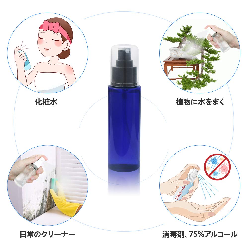 spray small PET spray refillable spray suitable for hypochlorous acid water Alcohol-resistant bottle, 100ml, size, light-blocking, container, bottle,