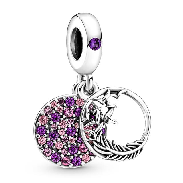 2pcs /Lot 45 Styles "Tree "Moon Star River Two In One Charms Beads Fit Original Diy Brand Bracelet Necklaces For Women Jewelry