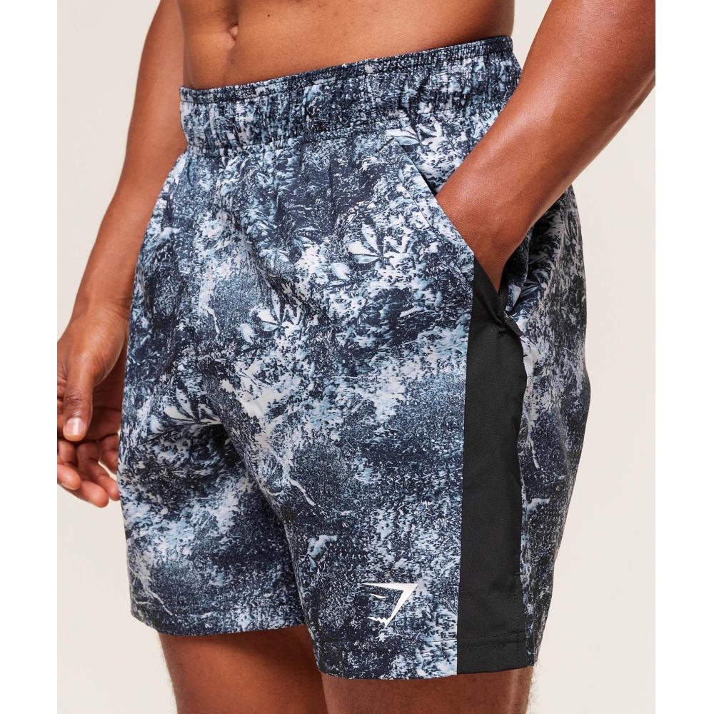 Gymshark Sport  7  Shorts Smoke Blue Black A1b3l Udxk