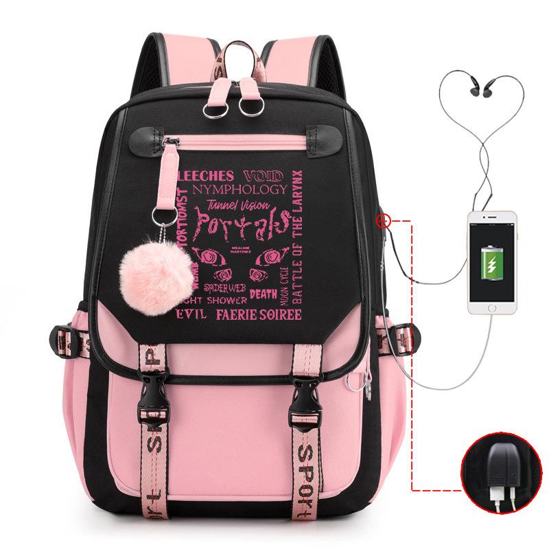 Peripheral Printed Backpack Female Fashion Student Multifunctional Casual School Bag